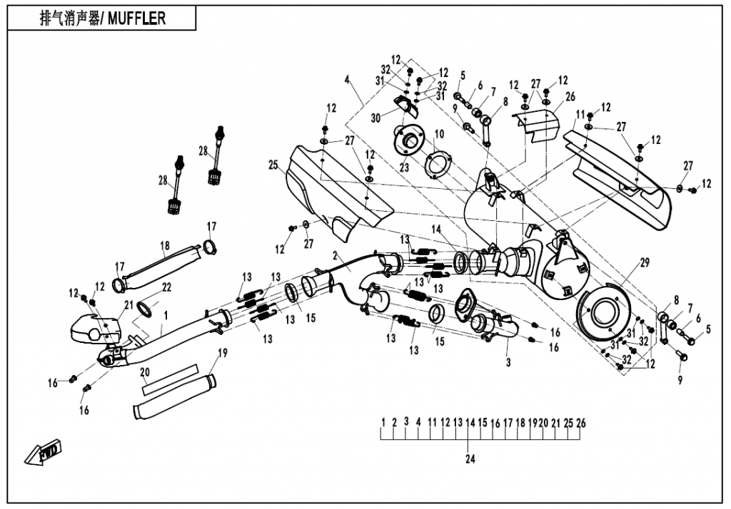 Diagram Cfmoto Zforce Ex Cf Muffler F A V Cfmoto