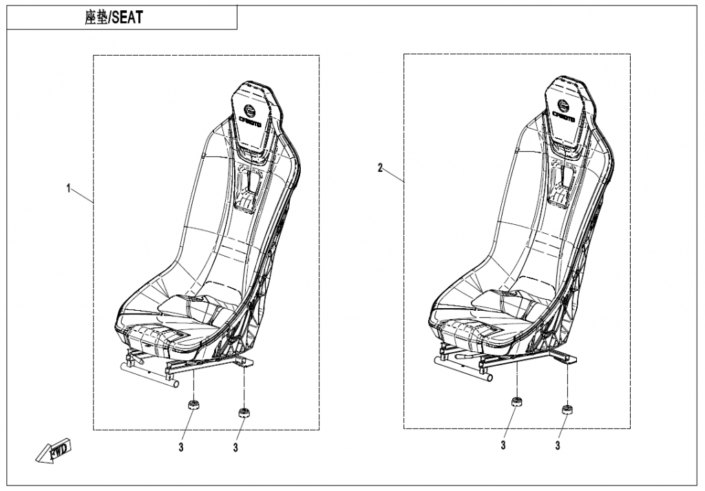 Diagram 2021 CFMoto ZFORCE 950 Sport CF1000US A LEFT SEAT GHOST GRAY