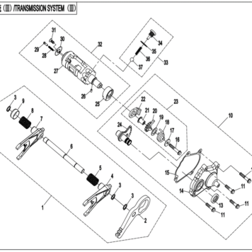 Diagram 2022 CFMoto ZFORCE 800 EX CF800 TRANSMISSION SYSTEM 3 E06