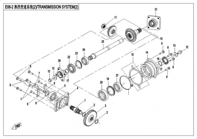 Diagram: 2018 CFMoto ZFORCE 500 CF500US – TRANSMISSION ASSY 2 [E06-2]