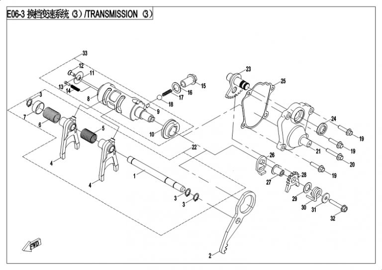 Diagram: 2018 CFMoto ZFORCE 500 CF500US – TRANSMISSION ASSY 3 [E06-3]