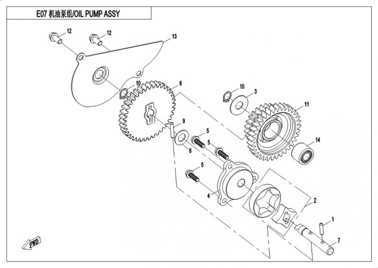 Diagram: 2018 CFMoto ZFORCE 500 CF500US – OIL PUMP ASSY [E07]