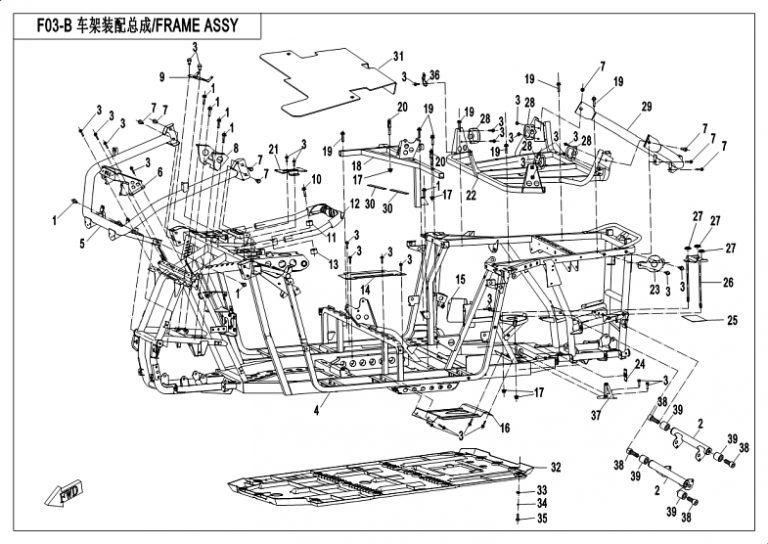 Diagram: 2018 CFMoto ZFORCE 500 CF500US – FRAME ASSY(2018) [F03-B]