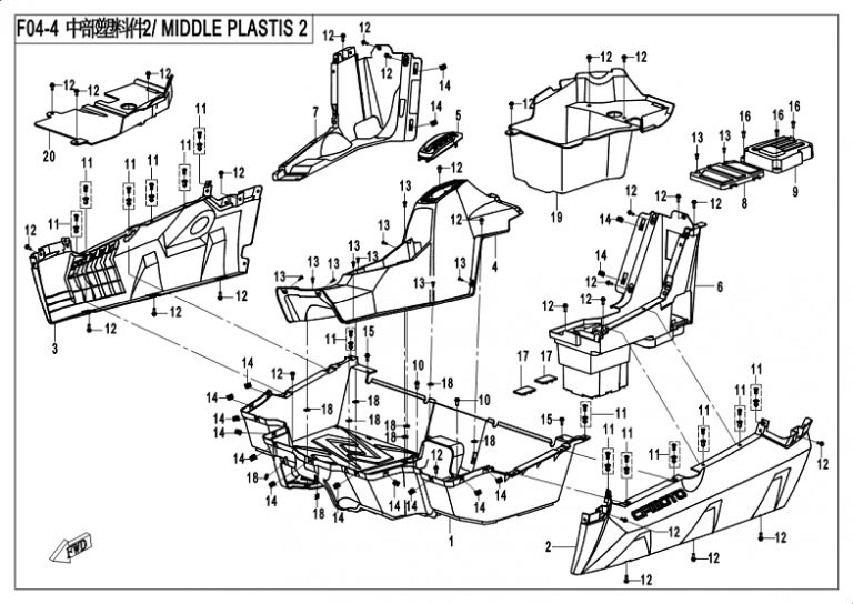 Diagram: 2018 CFMoto ZFORCE 500 CF500US – MIDDLE PLASTICS 2 [F04-4]