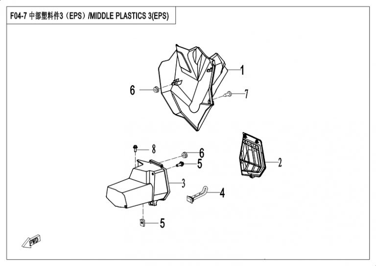 Diagram: 2018 CFMoto ZFORCE 500 CF500US – MIDDLE PLASTICS 3(EPS) [F04-7]