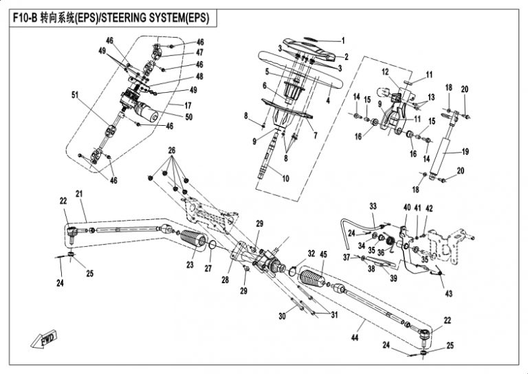 Diagram: 2018 CFMoto ZFORCE 500 CF500US – STEERING SYSTEM(EPS) [F10-B]