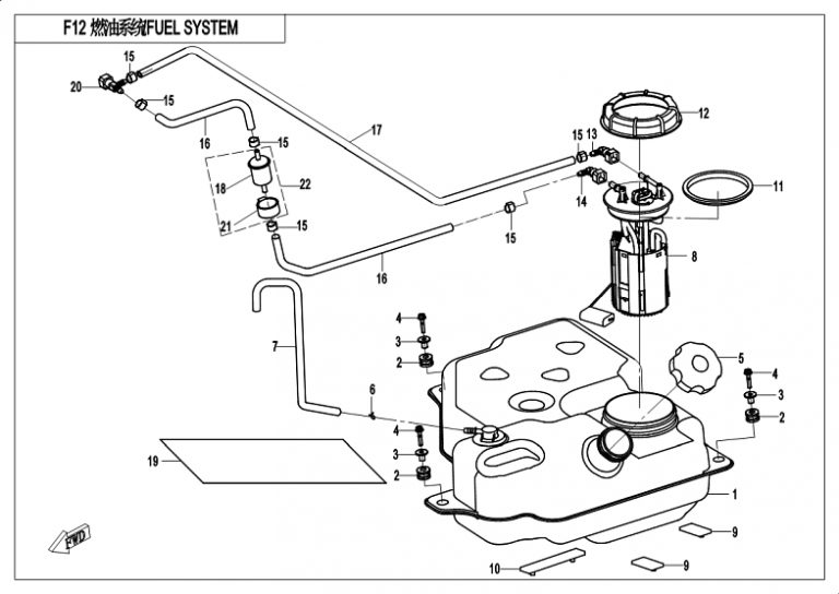 Diagram: 2018 CFMoto ZFORCE 500 CF500US – FUEL SYSTEM [F12]