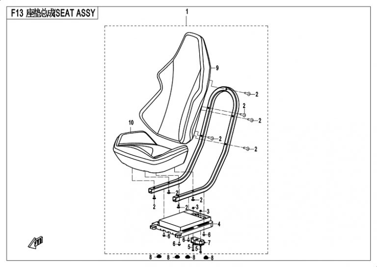 Diagram: 2018 CFMoto ZFORCE 500 CF500US – SEAT ASSY [F13]