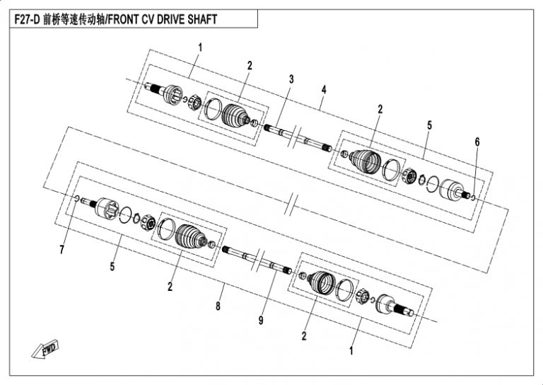 Diagram: 2018 CFMoto ZFORCE 500 CF500US – FRONT CV DRIVE SHAFT ASSY (2018 SPS) [F27-D]