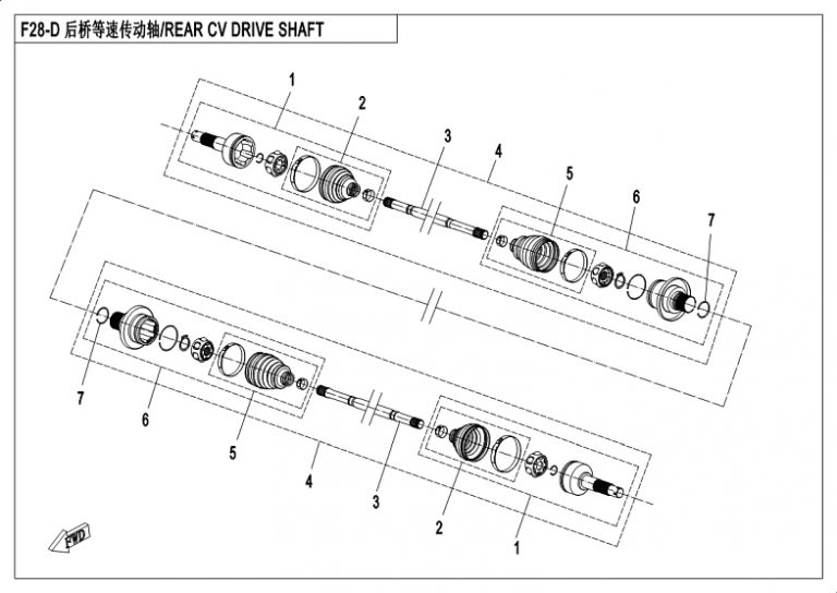 Diagram: 2018 CFMoto ZFORCE 500 CF500US – REAR CV DRIVE SHAFT ASSY (2018 SPS) [F28-D]