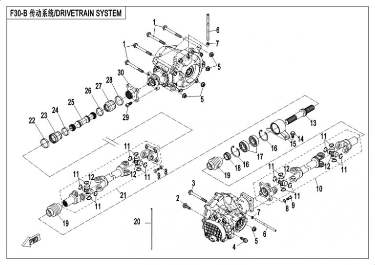 Diagram: 2018 CFMoto ZFORCE 500 CF500US – DRIVETRAIN SYSTEM (2018) [F30-B]