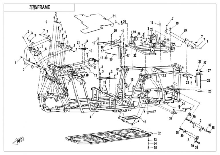 Diagram: 2019 CFMoto ZFORCE 500 CF500US – FRAME(2018) [F03-B]