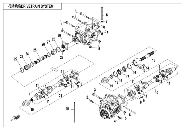 Diagram: 2019 CFMoto ZFORCE 500 CF500US – DRIVETRAIN SYSTEM(2018) [F30-B]