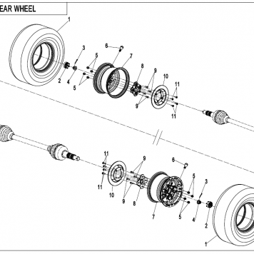 Diagram: 2021 CFMoto CFORCE 600 Touring CF600AU-3L - REAR WHEEL [F11 ...