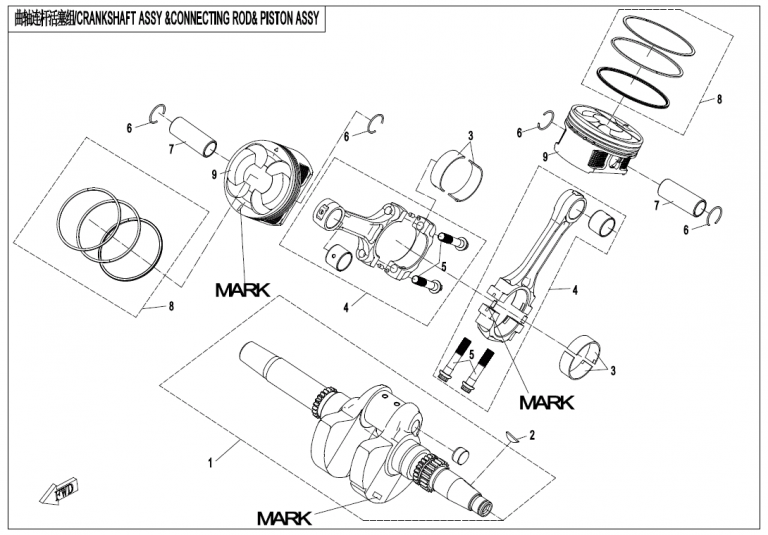 Diagram: 2021 CFMoto CFORCE 800 XC CF800AU-2A – CRANKSHAFT&CONNECTING ROD&PISTON ASSY [E04]