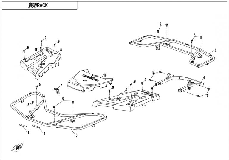 Diagram: 2021 CFMoto CFORCE 800 XC CF800AU-2A – RACK(STANDARD) [F14-A]