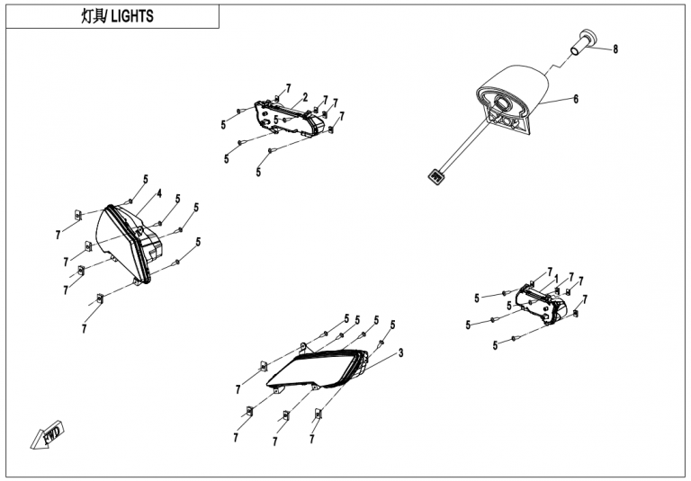 Diagram: 2021 CFMoto CFORCE 800 XC CF800AU-2A – LIGHTS(NA) [F16-B-V3]