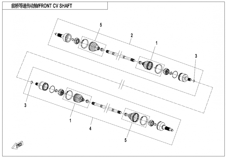 Diagram: 2021 CFMoto CFORCE 800 XC CF800AU-2A – FRONT CV SHAFT [F27-V2]