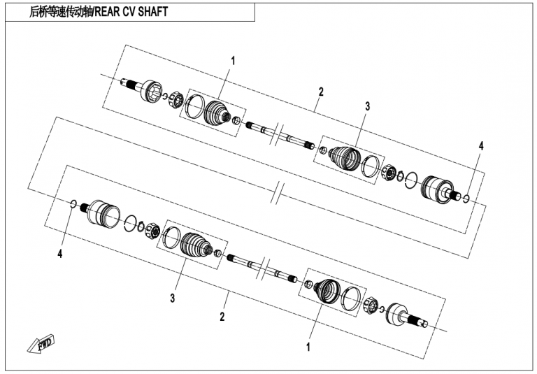 Diagram: 2021 CFMoto CFORCE 800 XC CF800AU-2A – REAR CV SHAFT [F28]