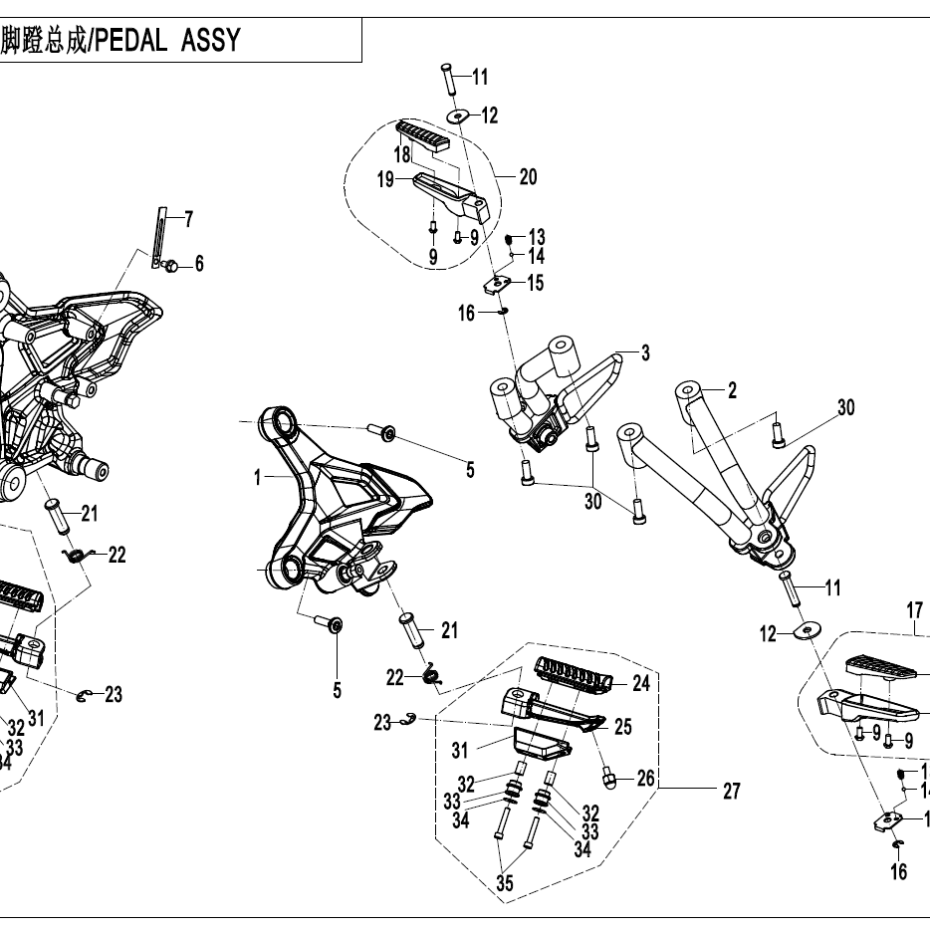 Diagram: 2022 CFMoto 300SS CF300-3US - FOOTREST [F14] - CFMoto USA ...