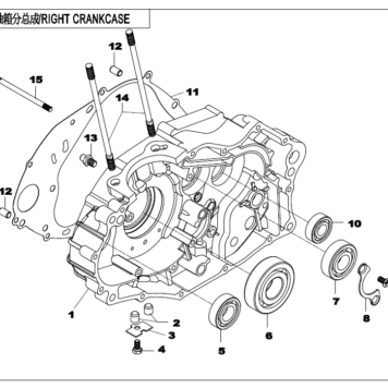 Diagram: 2022 CFMoto PAPIO 125 CF125-3US - RIGHT CRANKCASE ASSY. [E01-2 ...