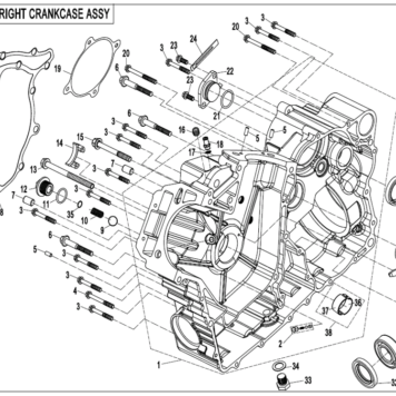 Diagram: 2022 CFMoto UFORCE 1000 CF1000UU - RIGHT CRANKCASE ASSY [E01-2 ...