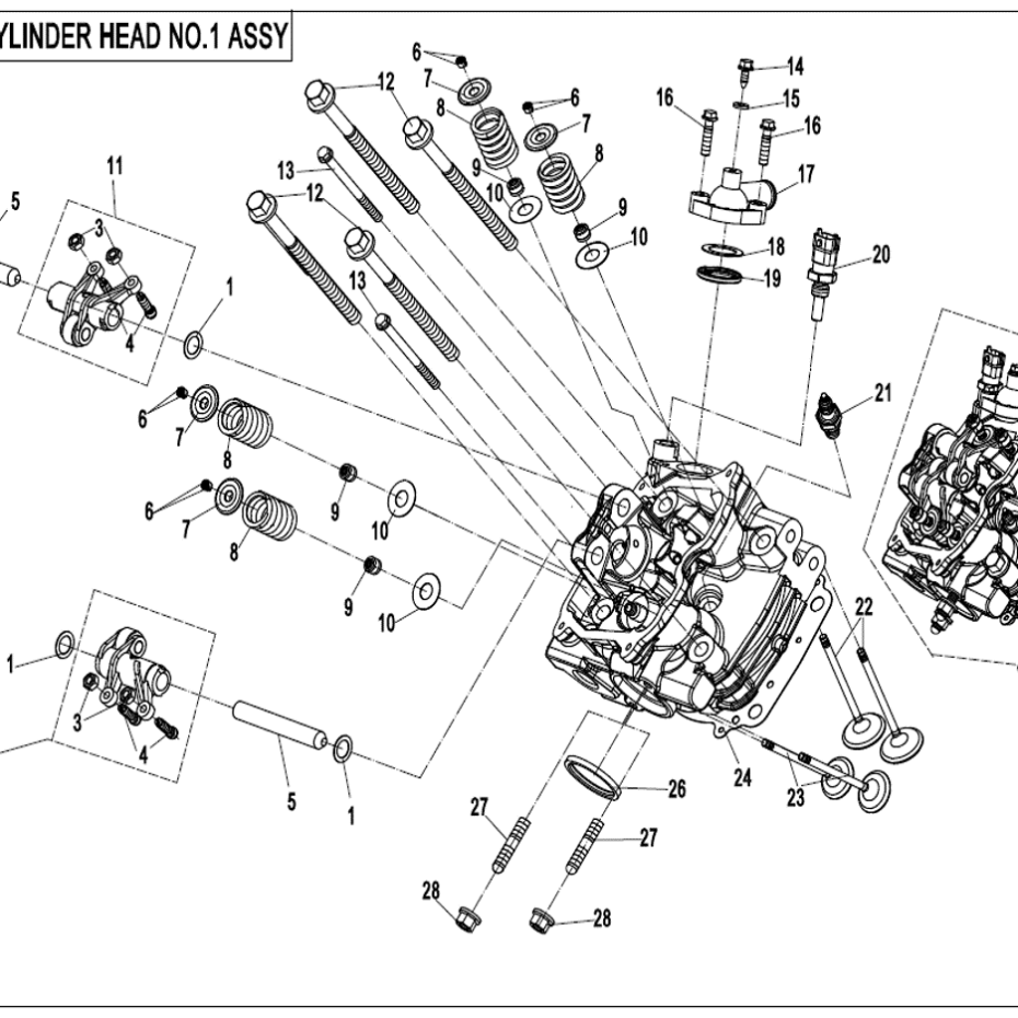 Diagram: 2022 CFMoto UFORCE 1000 CF1000UU - CYLINDER HEAD NO.1 ASSY ...