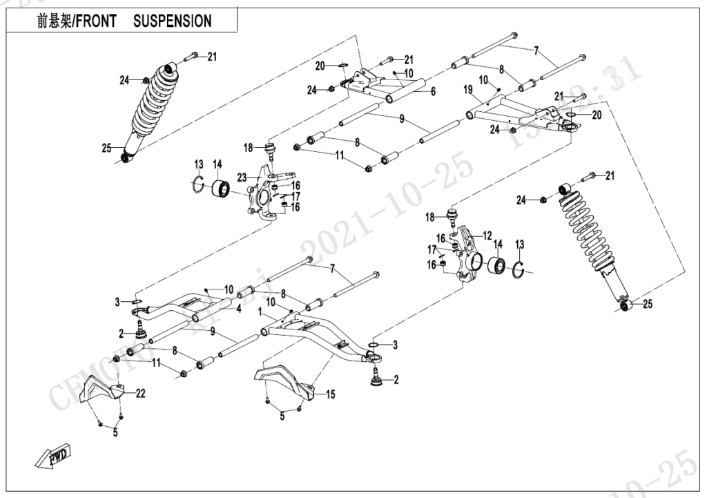 Diagram: 2022 CFMoto UFORCE 1000 XL CF1000UZ-2 - FRONT SUSPENSION [F05 ...