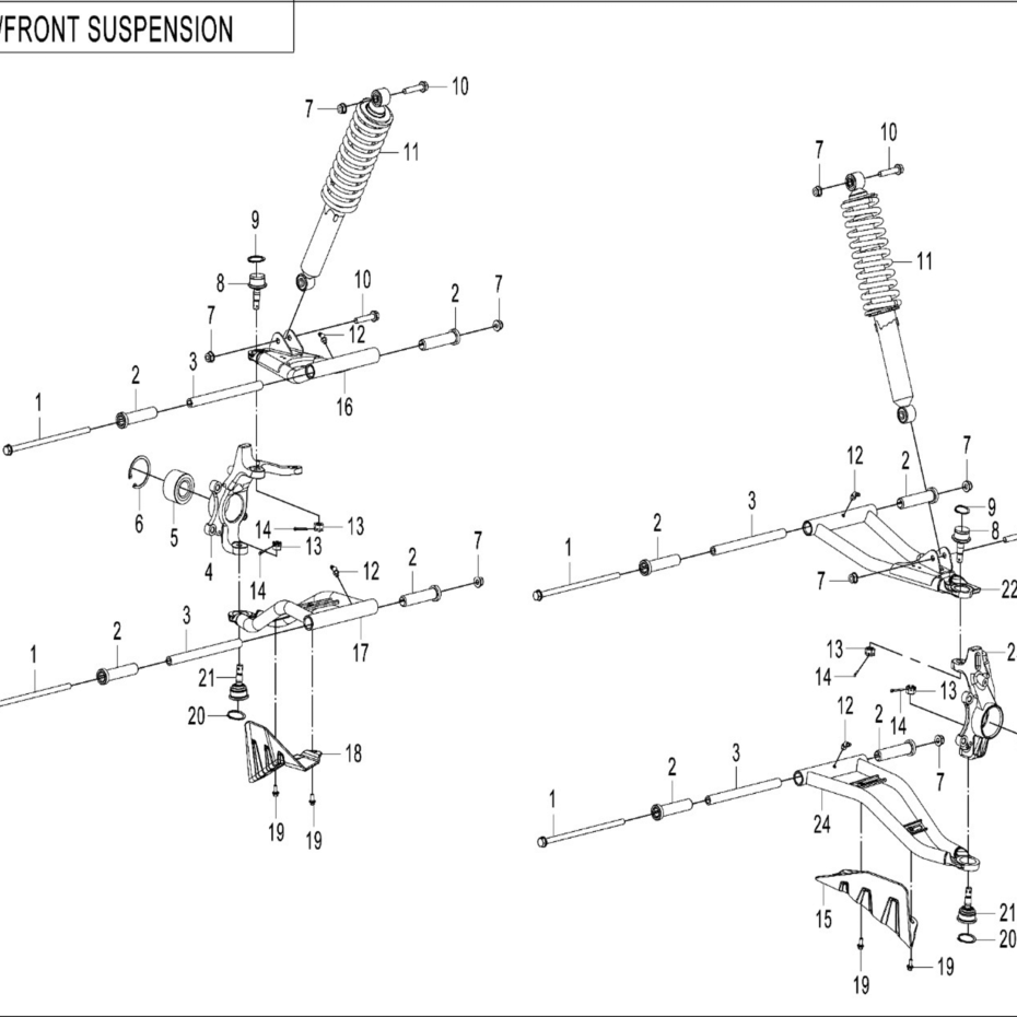 Diagram: 2022 CFMoto UFORCE 600 - FRONT SUSPENSION [F05] - CFMoto USA ...