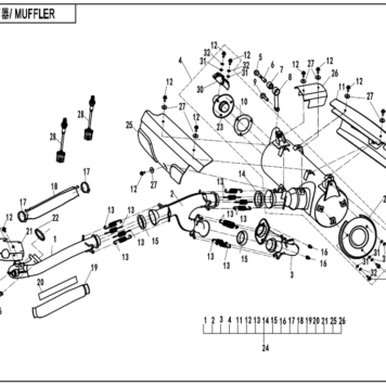 Diagram: 2022 CFMoto ZFORCE 800 Trail CF800US-A - MUFFLER [F02-V3 ...