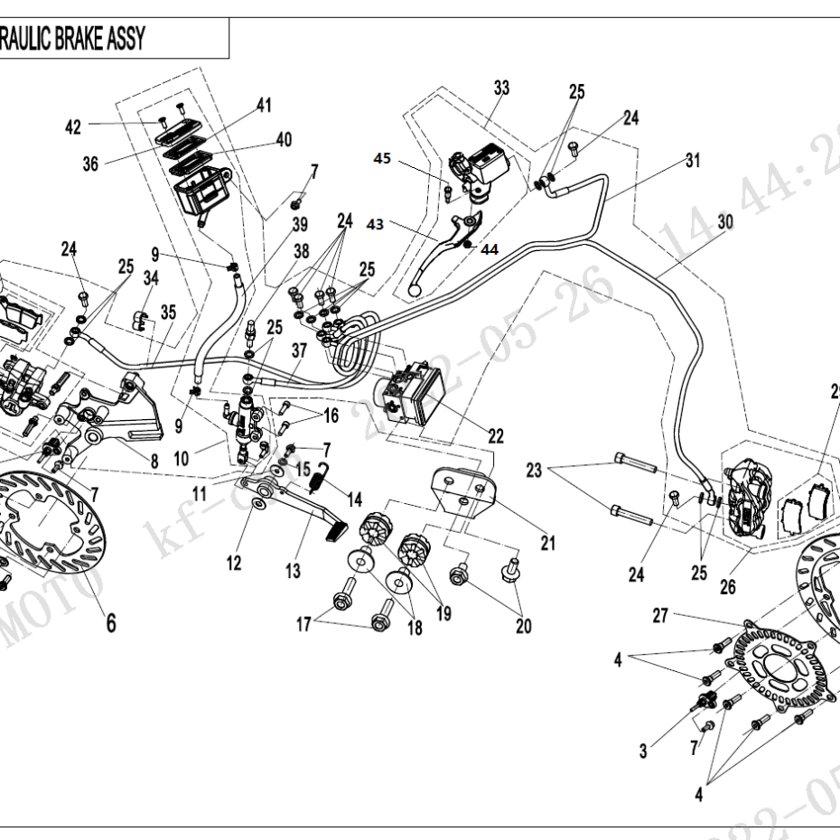 Diagram: 2023 Cfmoto 300ss Cf300-3us - Mab Brake Assy. [f08-a] - Cfmoto 