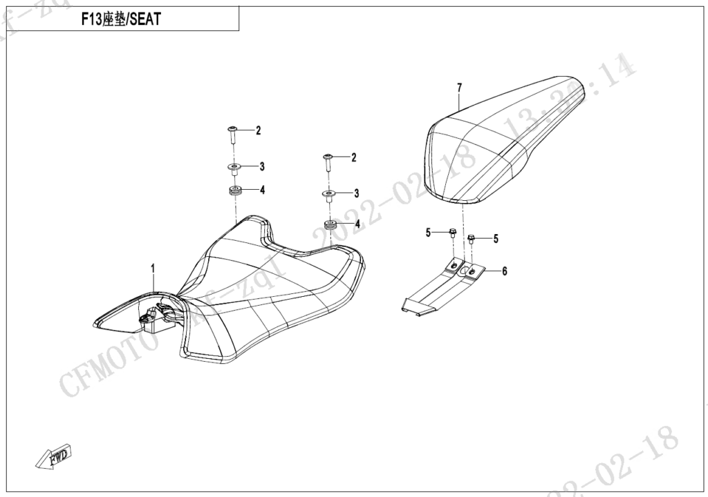 Diagram: 2023 CFMoto 450SS CF400-6US - SEAT [F13] - CFMoto USA Parts ...